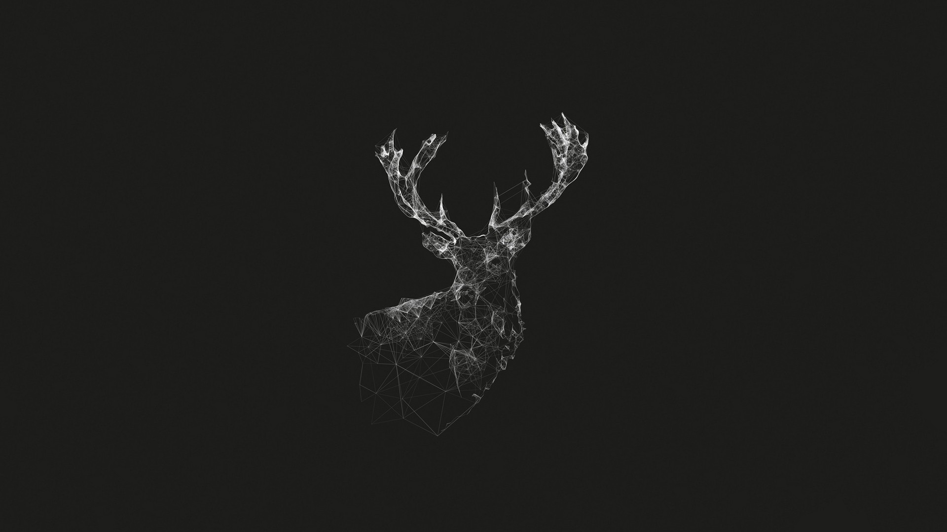 deer, Monochrome, Wireframe, Lines, Abstract, Geometry, Simple, Stags, Animals, Digital Art, Artwork, Gray, Nature Wallpaper