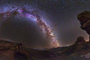 sky, Stars, Desert, Landscape, Rock Formation, Night, Milky Way, Canary Islands