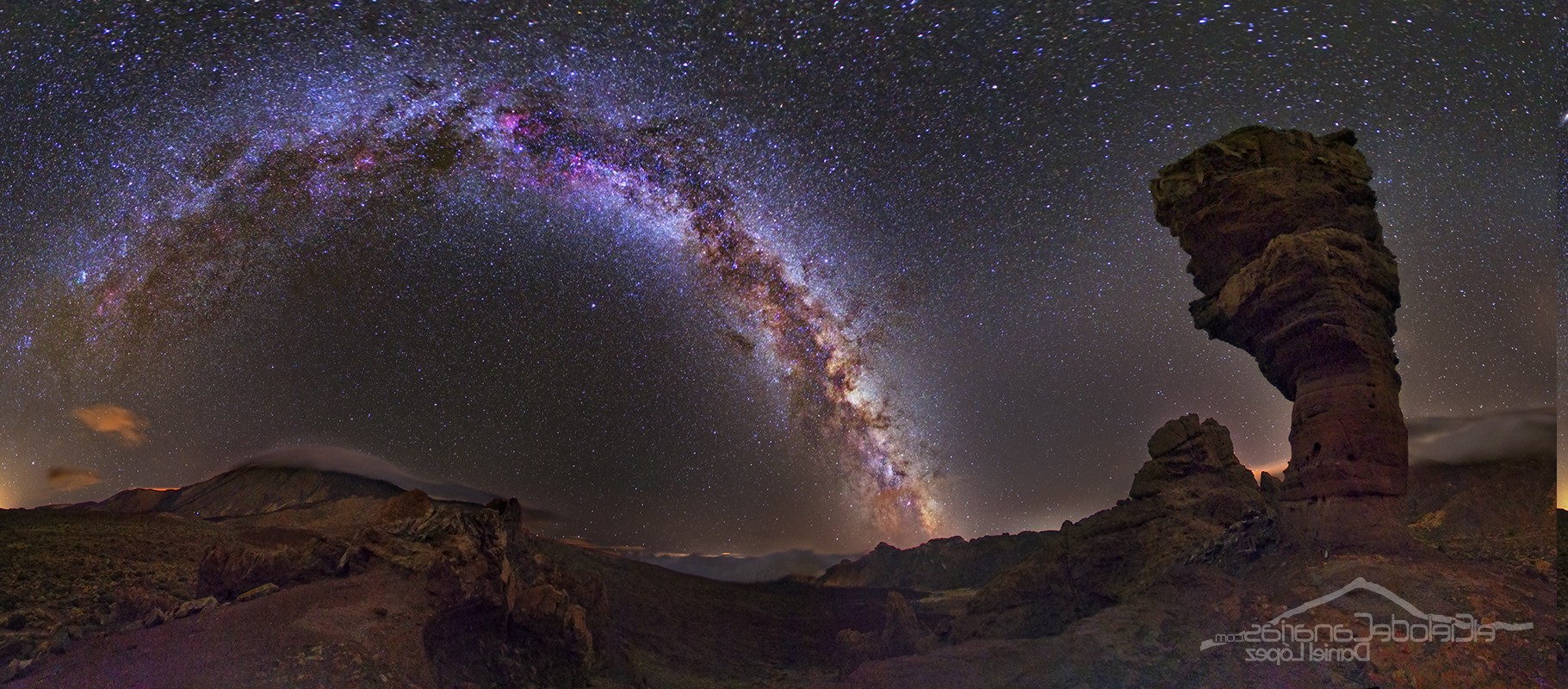 sky, Stars, Desert, Landscape, Rock Formation, Night, Milky Way, Canary Islands Wallpaper