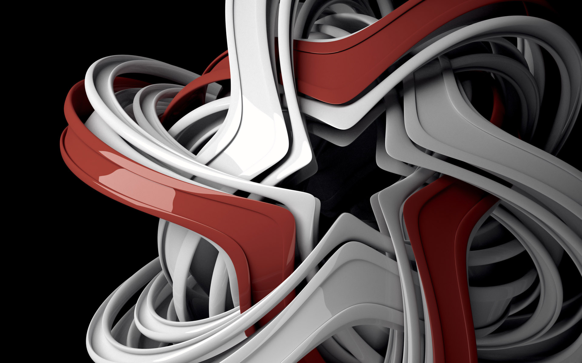 abstract, CGI, Red, Black Background, Silver Wallpaper