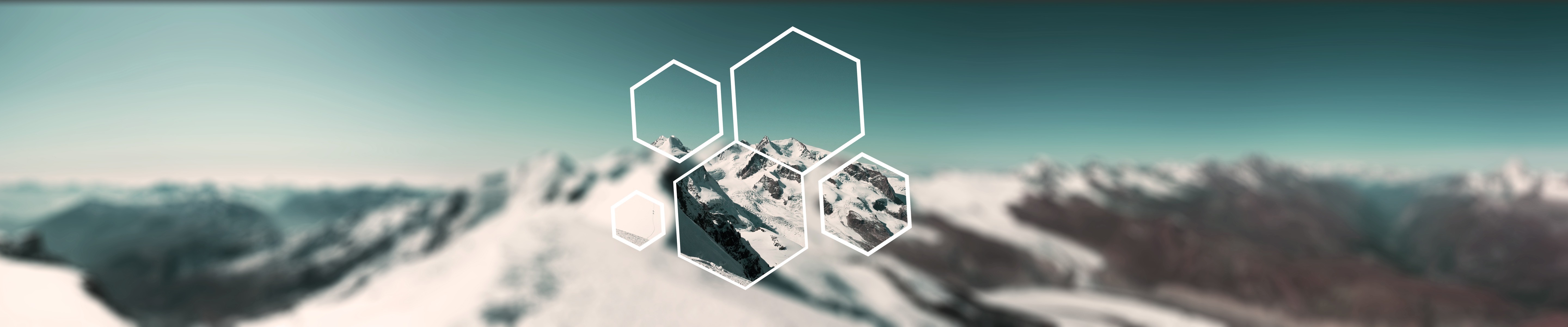 landscape, Hexagon, Blurred, Triple Screen Wallpaper