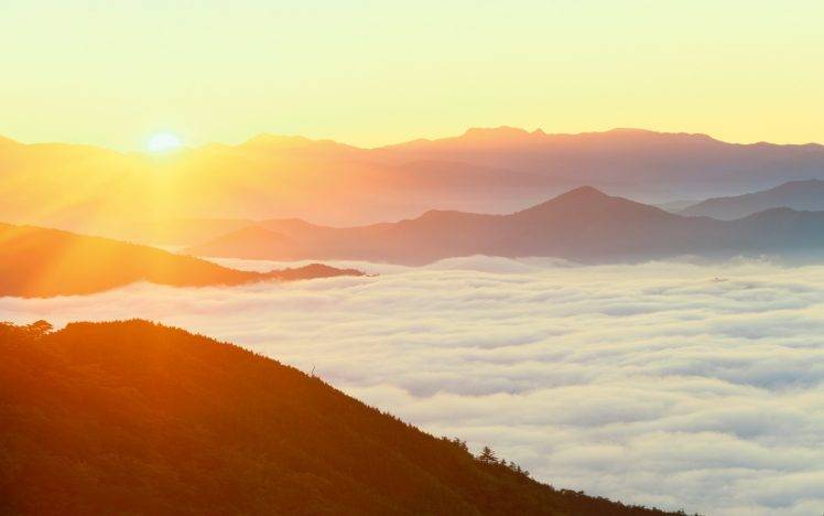 landscape, Nature, Mountain, Sunset, Sunrise, Sunlight HD Wallpaper Desktop Background