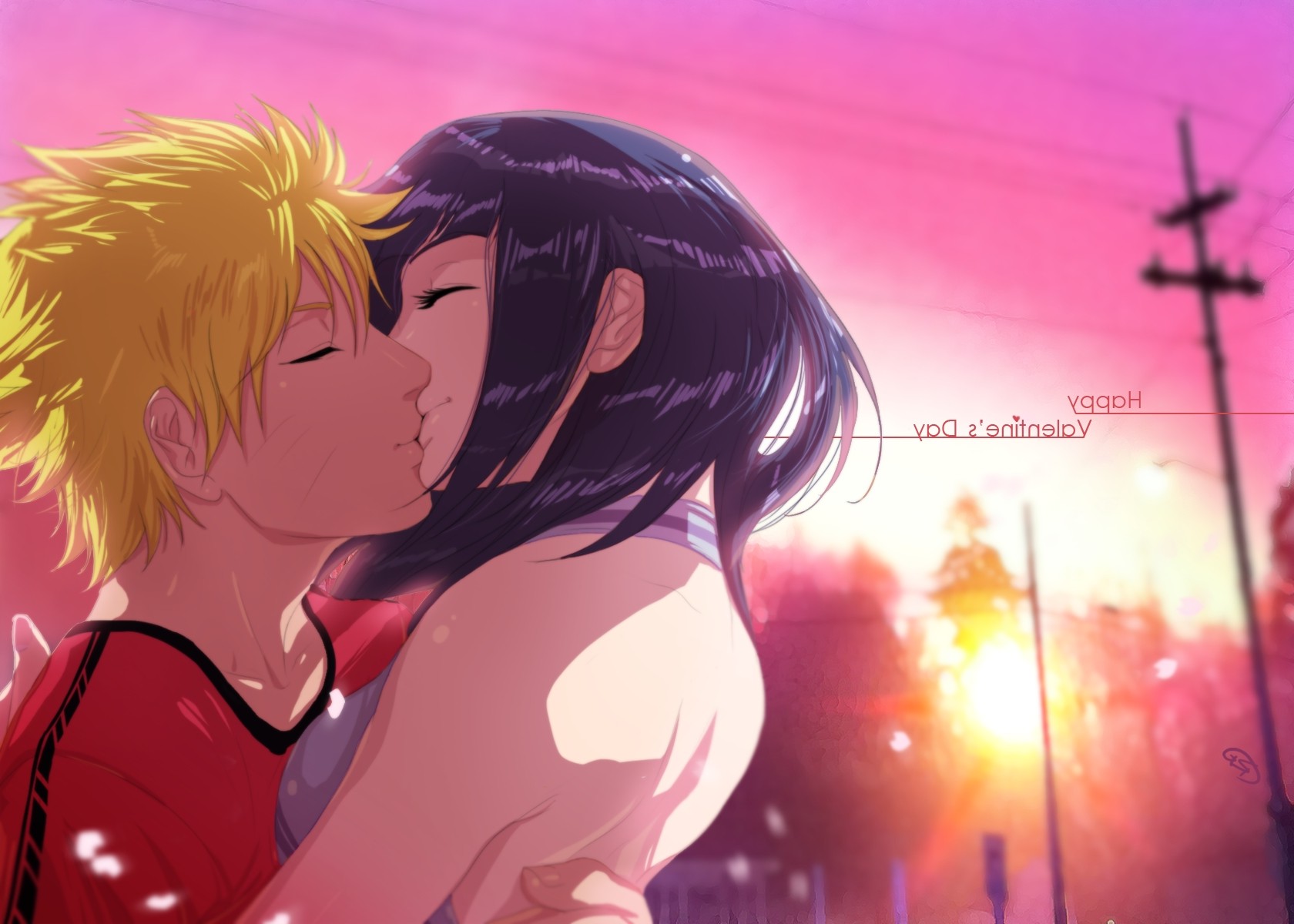 Naruto Shippuuden, Uzumaki Naruto, Hyuuga Hinata, Anime, Kissing, Anime