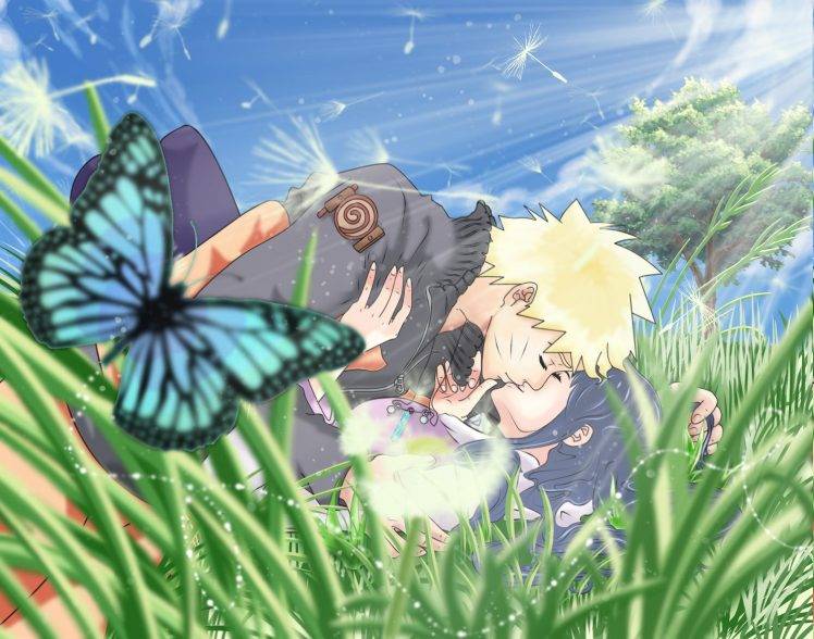Naruto Shippuuden, Uzumaki Naruto, Hyuuga Hinata, Anime, Kissing, Anime Girls HD Wallpaper Desktop Background
