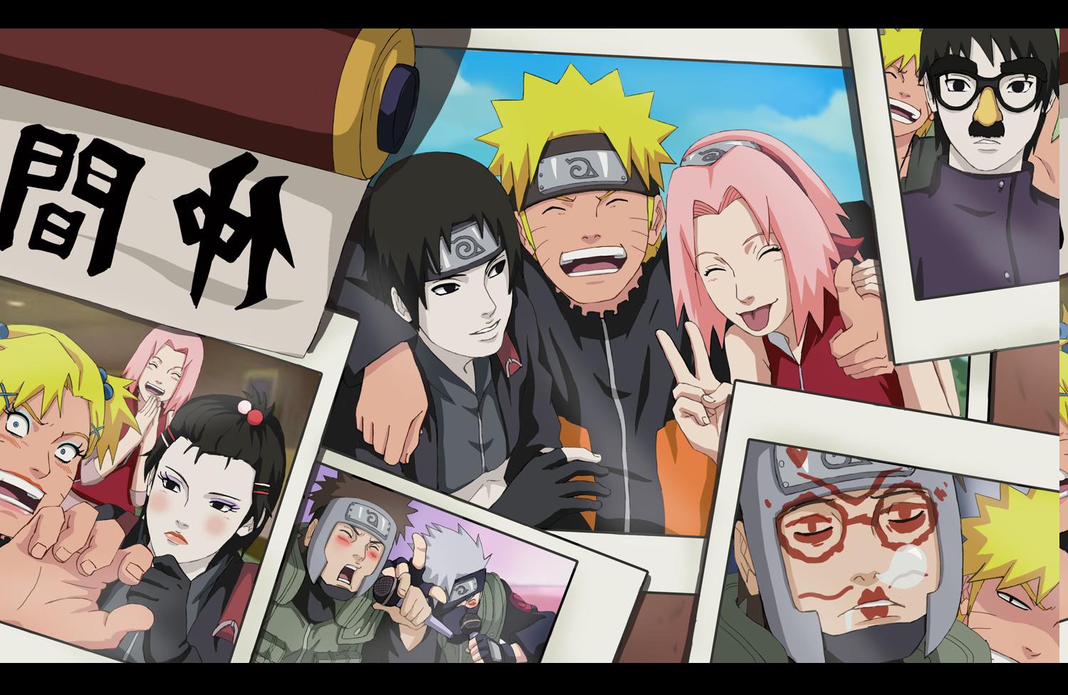 Naruto Shippuuden, Uzumaki Naruto, Hatake Kakashi, Haruno Sakura, Saï, Anime, Anime Girls, Polaroids, Yamato Wallpaper