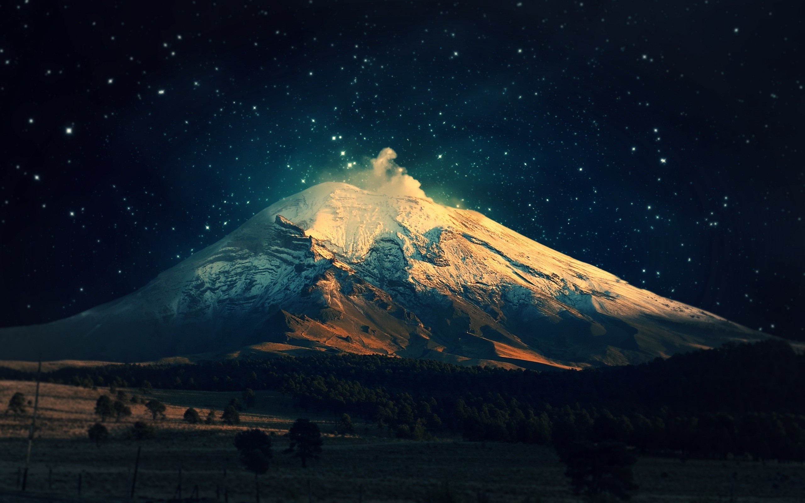 night mountain view