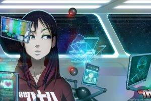 original Characters, Vashperado, Spaceship, Interfaces, Cyberpunk, Futuristic, Anime Girls, 88 Girl