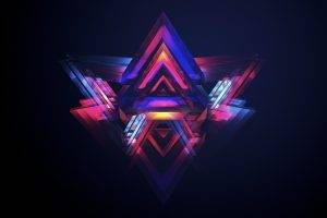 geometry, Dark, Black Background, Abstract, Justin Maller, Facets, Digital Art