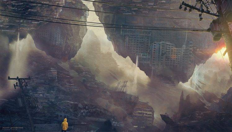 artwork, Apocalyptic, Cityscape, Morning, Anime, Kuldar Leement HD Wallpaper Desktop Background
