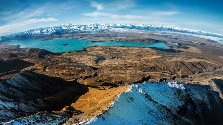 landscape, New Zealand, Lake Tekapo, Mountain, Lake, Nature, Snow HD Wallpaper Desktop Background