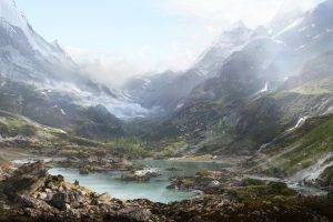 Thomas Galad, Matte Paint, Landscape, Nature, Mountain, Valley