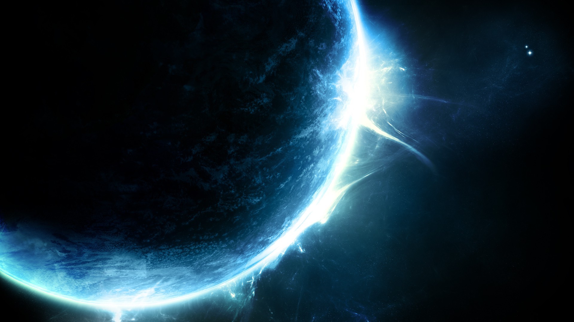 planet, Space, Blue, Abstract Wallpaper
