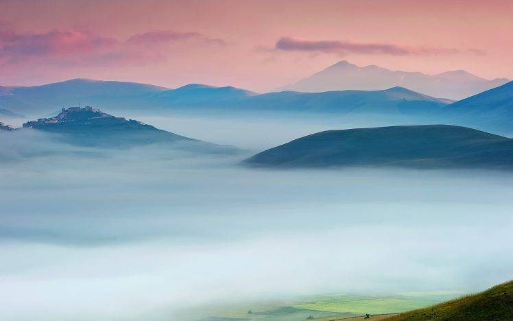 landscape, Mist, Hill HD Wallpaper Desktop Background