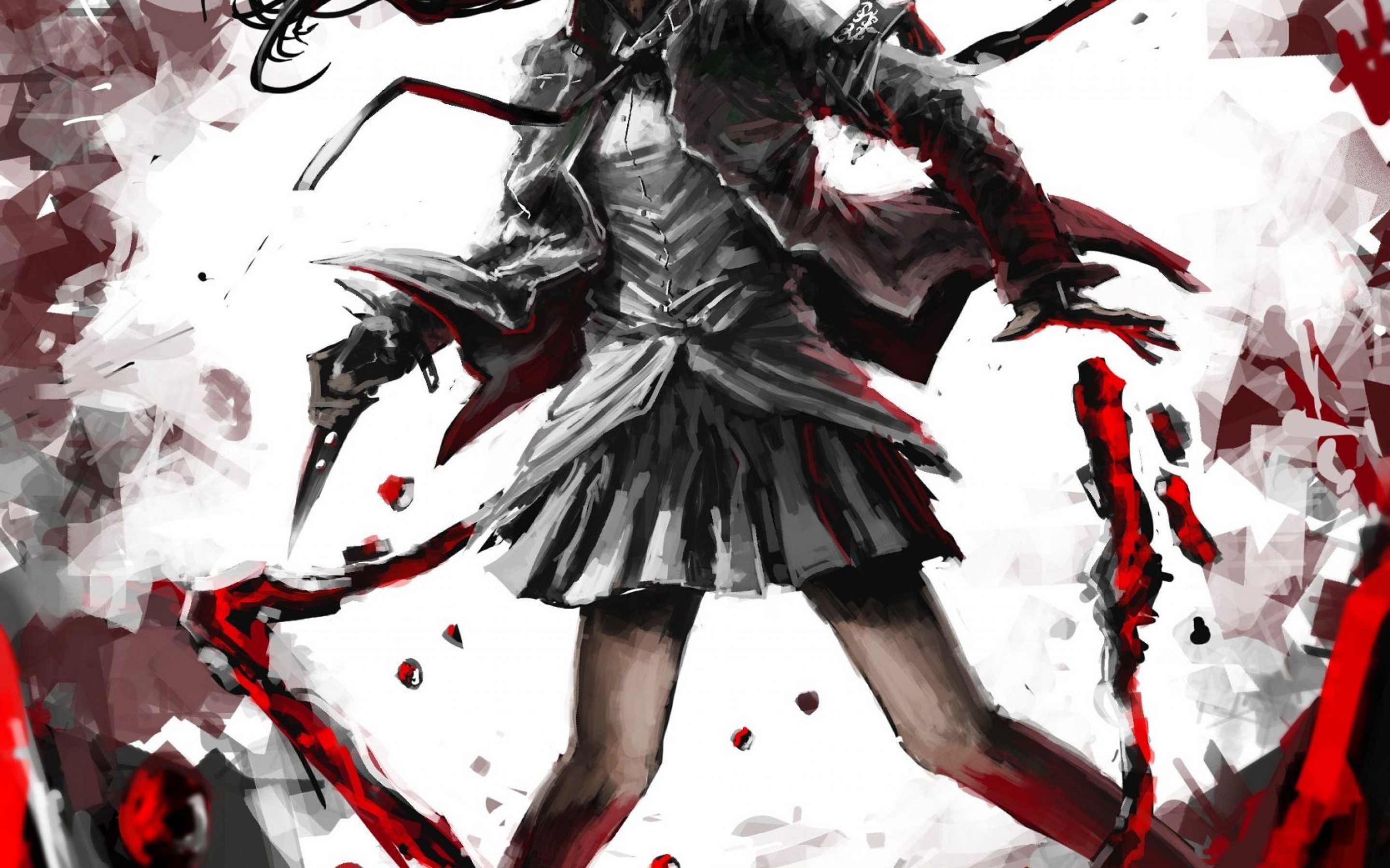 anime Girls, Digital Art, Blood, Knife Wallpapers HD ...