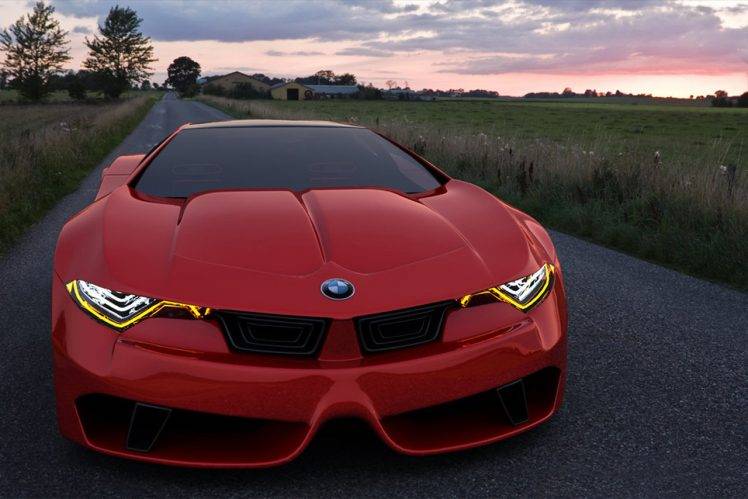 BMW M10, Concept Art, Concept Cars, Red Cars HD Wallpaper Desktop Background