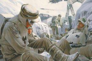 Star Wars, Soldier, AT AT, Hoth, Artwork, Painting, Battle