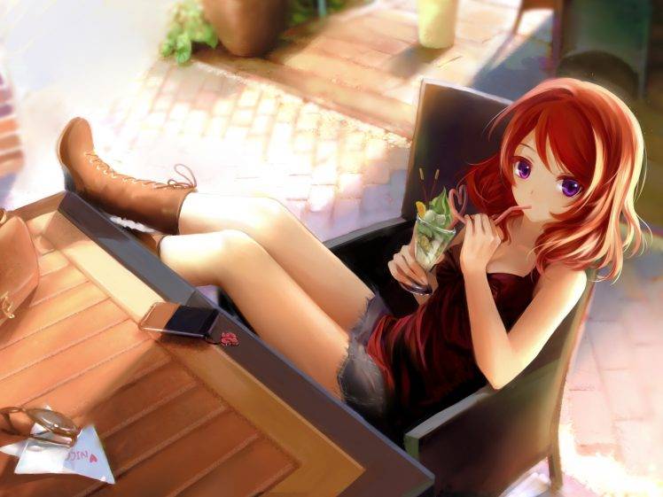 women, Soft Shading, Anime, Anime Girls, Nishikino Maki, Love Live! HD Wallpaper Desktop Background