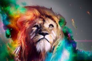 abstract, Lion, Artwork, Colorful, Digital Art, Mufasa