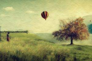 landscape, Hot Air Balloons