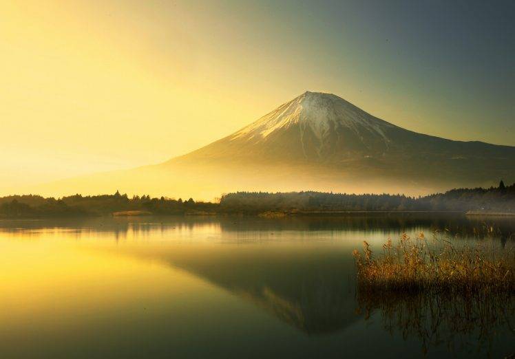 lake, Mountain, Mount Fuji, Sunrise, Landscape HD Wallpaper Desktop Background
