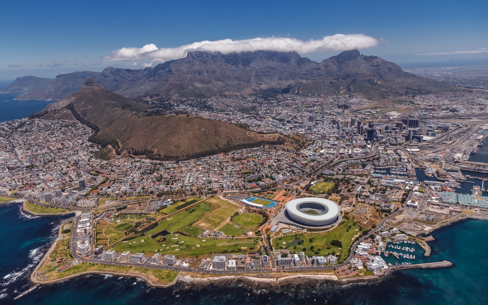 cityscape, Landscape, Stadium, Cape Town, Table Mountain Wallpaper