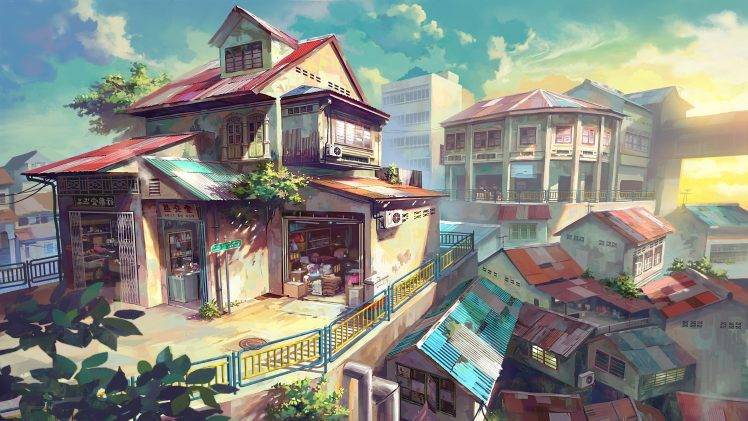 city, House, Anime, Malaysia HD Wallpaper Desktop Background