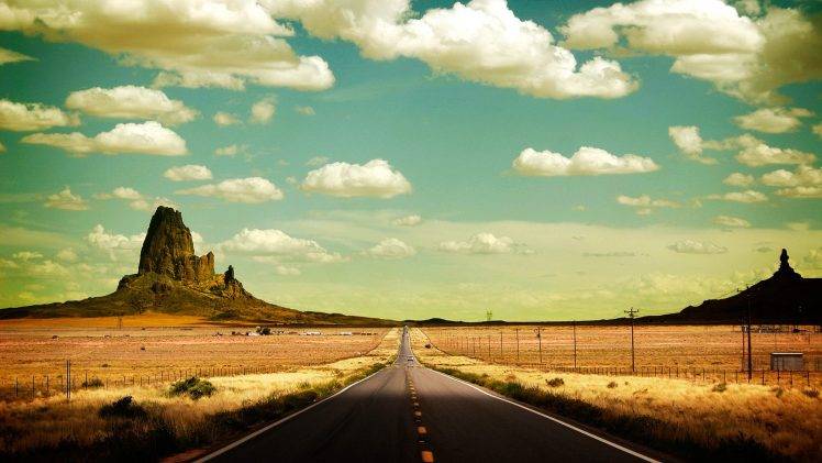 road, Landscape, Clouds, Southwest, New Mexico HD Wallpaper Desktop Background