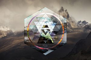 landscape, Polyscape, Hexagon, Triangle, Mountain, Sri Yantra