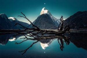 Trey Ratcliff, Landscape, Mountain, Moon, Reflection