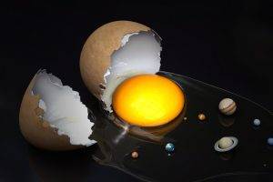 abstract, Solar System, Planet, Sun, Eggs