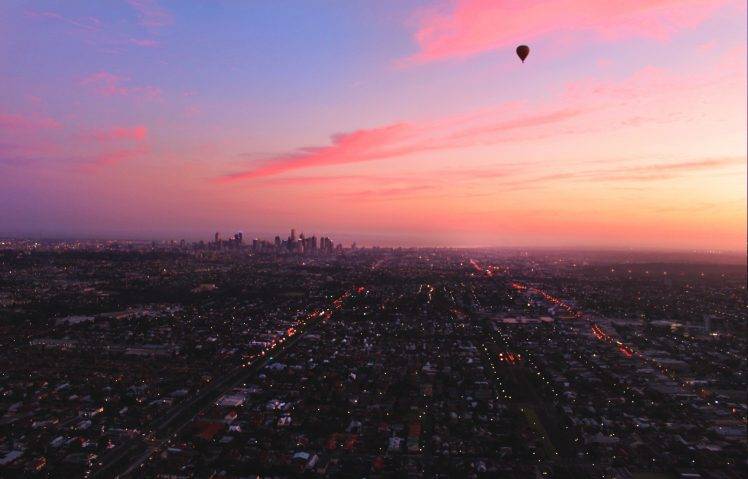 landscape, Cityscape, Aerial View, Hot Air Balloons HD Wallpaper Desktop Background