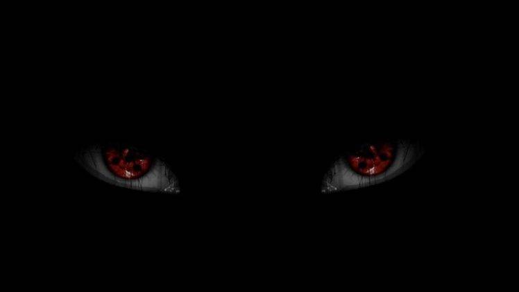 Naruto Shippuuden Sharingan Black Background Eyes Uchiha