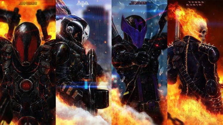 Hawkeye, Ghost Rider, The Punisher, Deadpool HD Wallpaper Desktop Background