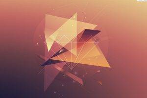 abstract, Orange, Diamonds, Triangle, Geometry, Digital Art, Artwork, Shapes
