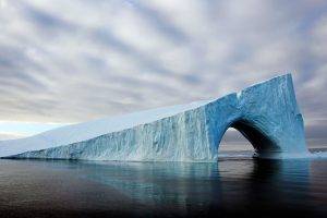 landscape, Glaciers, Ice, Winter, Arctic, Iceberg, Sea, Water, Clouds, Nature