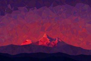 mountain, Abstract, Poly