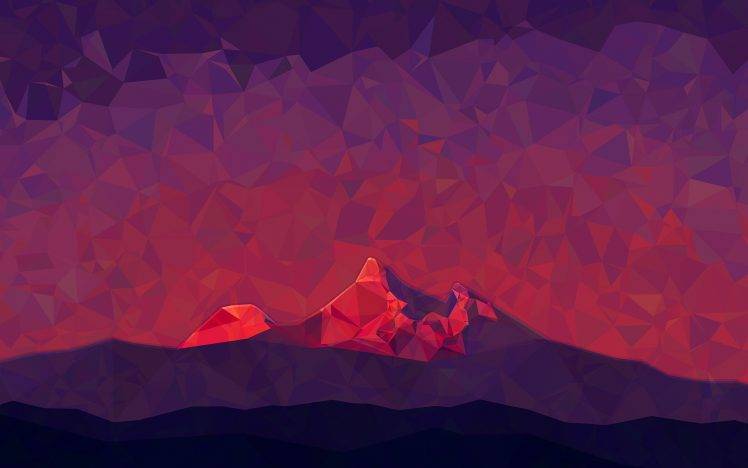 mountain, Abstract, Poly HD Wallpaper Desktop Background