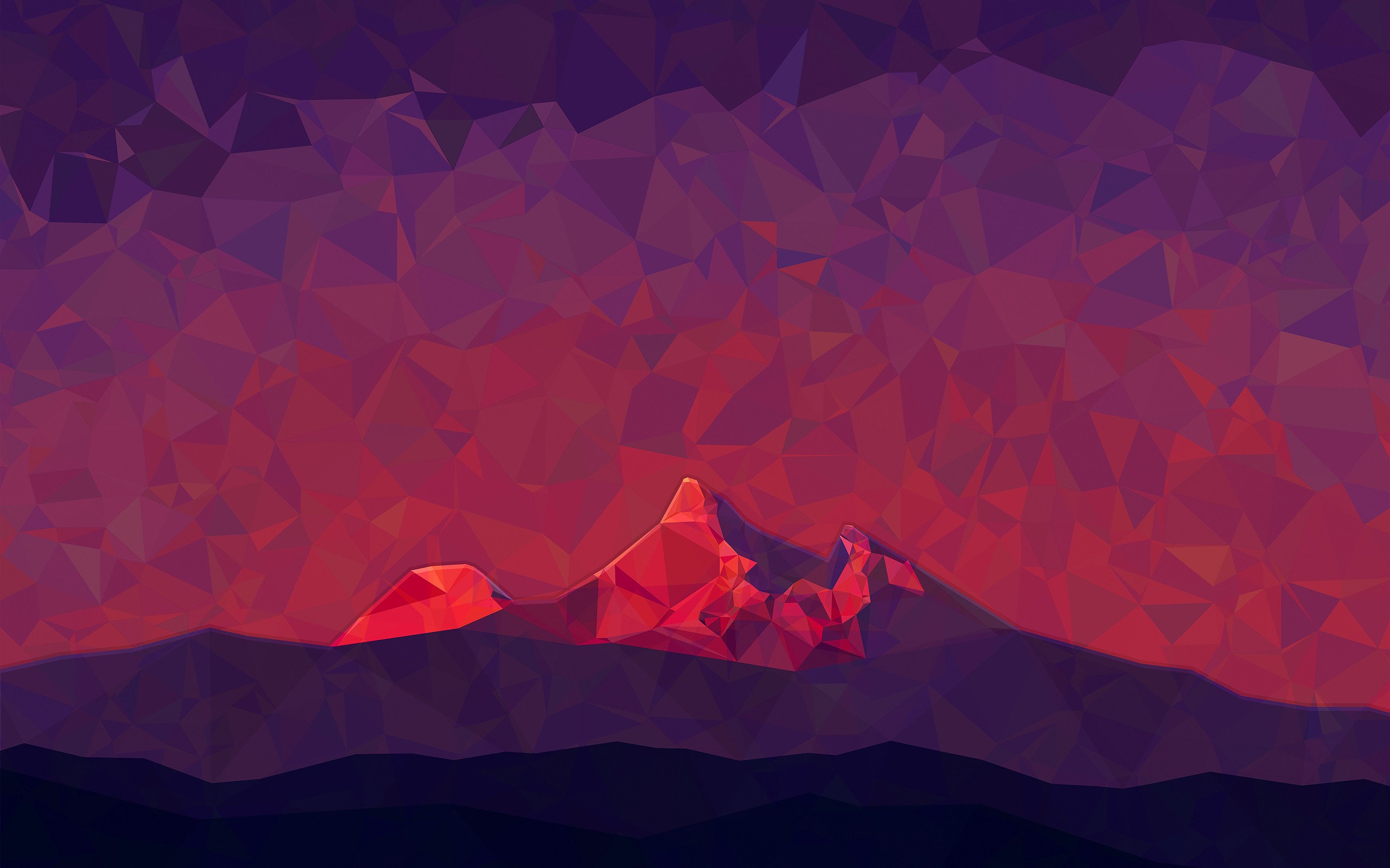 mountain, Abstract, Poly Wallpaper