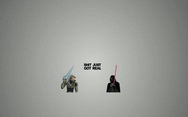 Halo, Star Wars, Master Chief, Darth Vader, Artwork, Humor HD Wallpaper Desktop Background