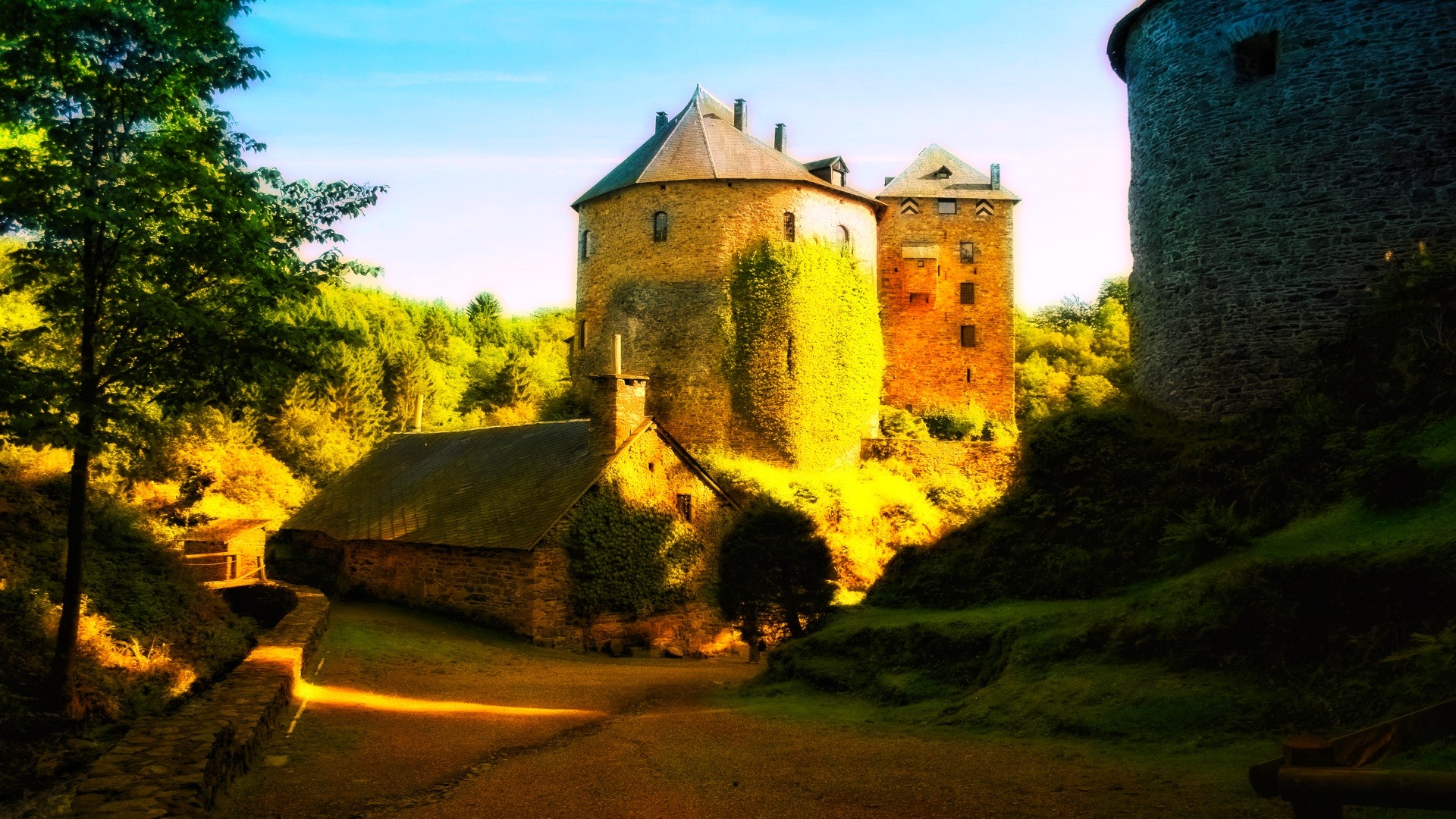 medieval, Castle, Sunset, Nature, Forest, Landscape, Ivy Wallpapers HD
