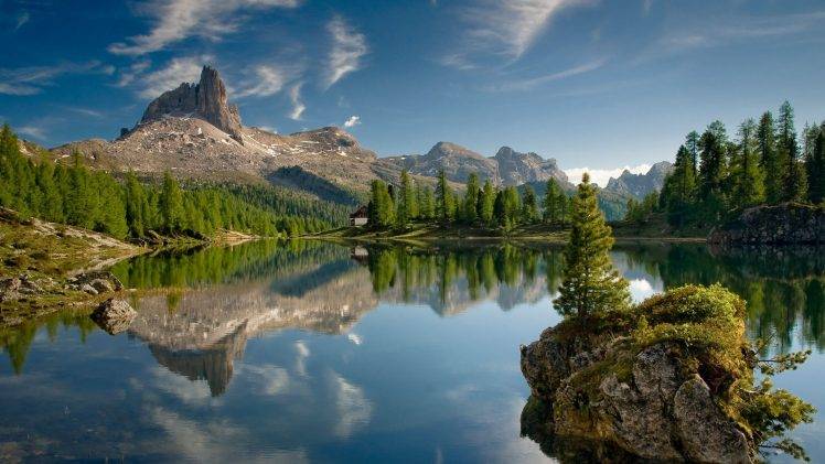 lake, Rock, Mountain, Landscape, Canada HD Wallpaper Desktop Background