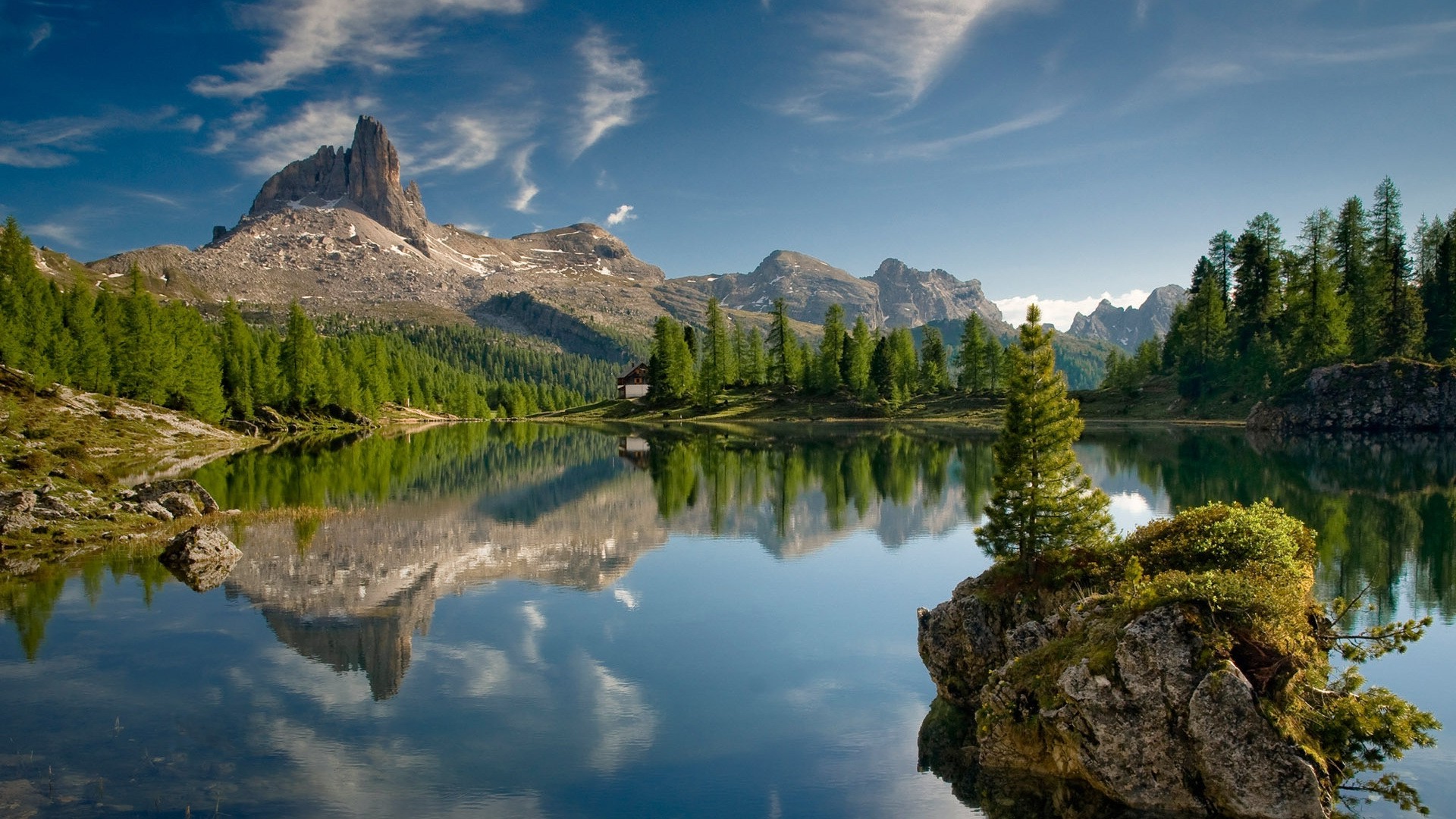 lake, Rock, Mountain, Landscape, Canada Wallpaper