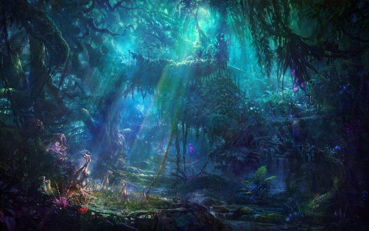 landscape, Fantasy Art, Forest, Sun Rays HD Wallpaper Desktop Background