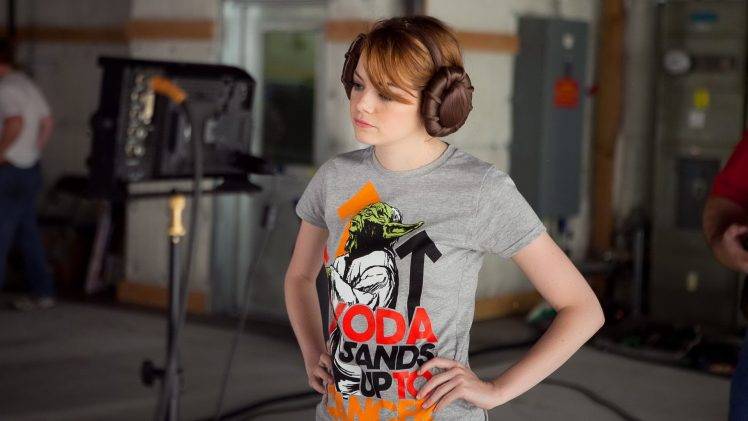 Emma Stone, Star Wars, Yoda, Leia Organa HD Wallpaper Desktop Background