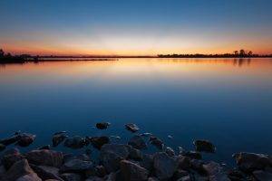 water, Lake, Sunrise, Landscape