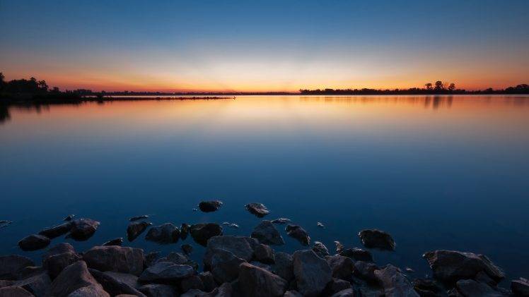 water, Lake, Sunrise, Landscape HD Wallpaper Desktop Background