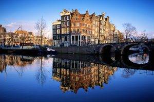 landscape, Bridge, Amsterdam