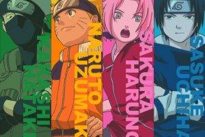 Naruto Shippuuden, Anime, Hatake Kakashi, Uzumaki Naruto, Haruno Sakura, Uchiha Sasuke, Panels