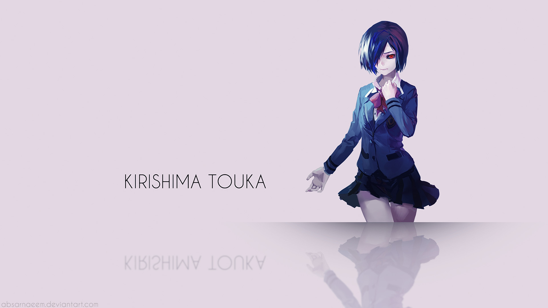 Tokyo Ghoul, Anime, Anime Girls, Kirishima Touka, Short Hair, Red Eyes, School Uniform Wallpaper