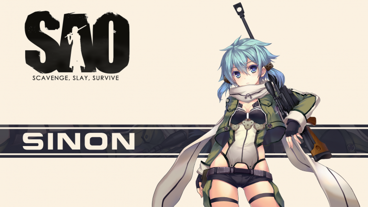 Anime, Sword Art Online, Gun Gale Online, Asada Shino HD Wallpaper Desktop Background